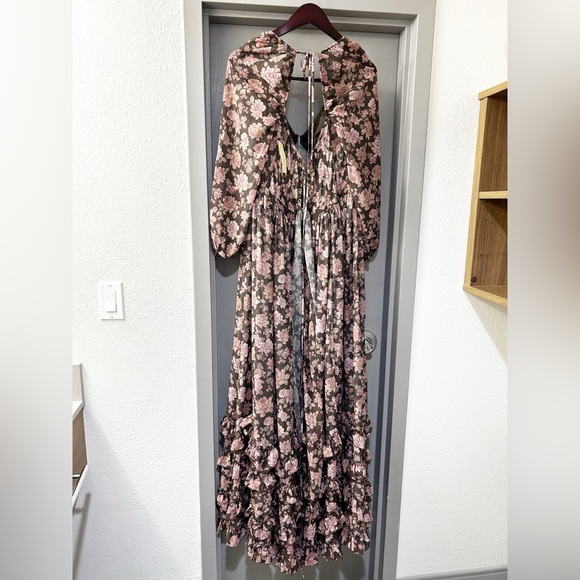 NWT V Chapman The Carmella Dress in Chocolate Peony Print Anthropologie - Picture 14 of 15